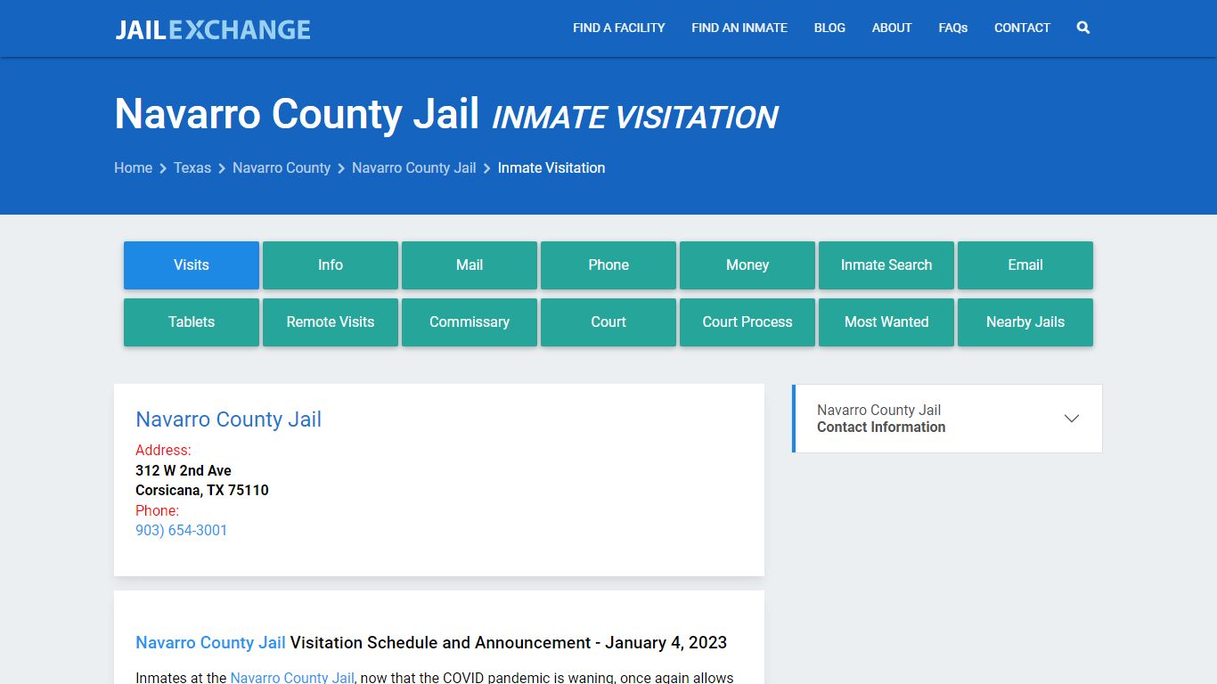 Navarro County Jail Inmate Visitation - Jail Exchange